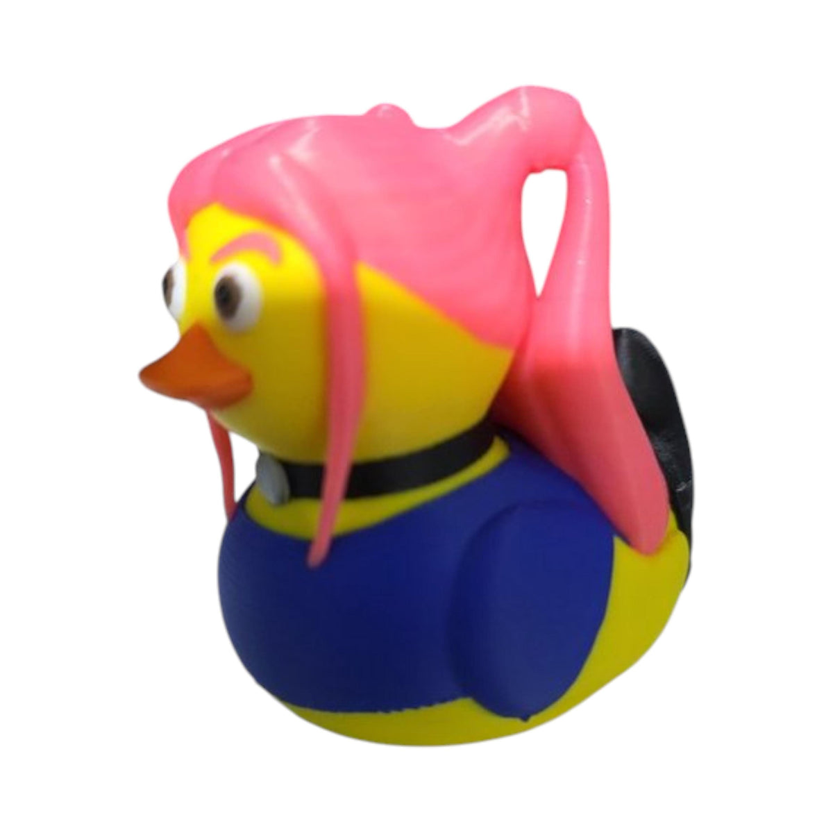 Punk Character Rubber Duck Pink Hair Design Blue black Racing Stripe Figurine 3D Printed Collectible Toy Jeep Ducking