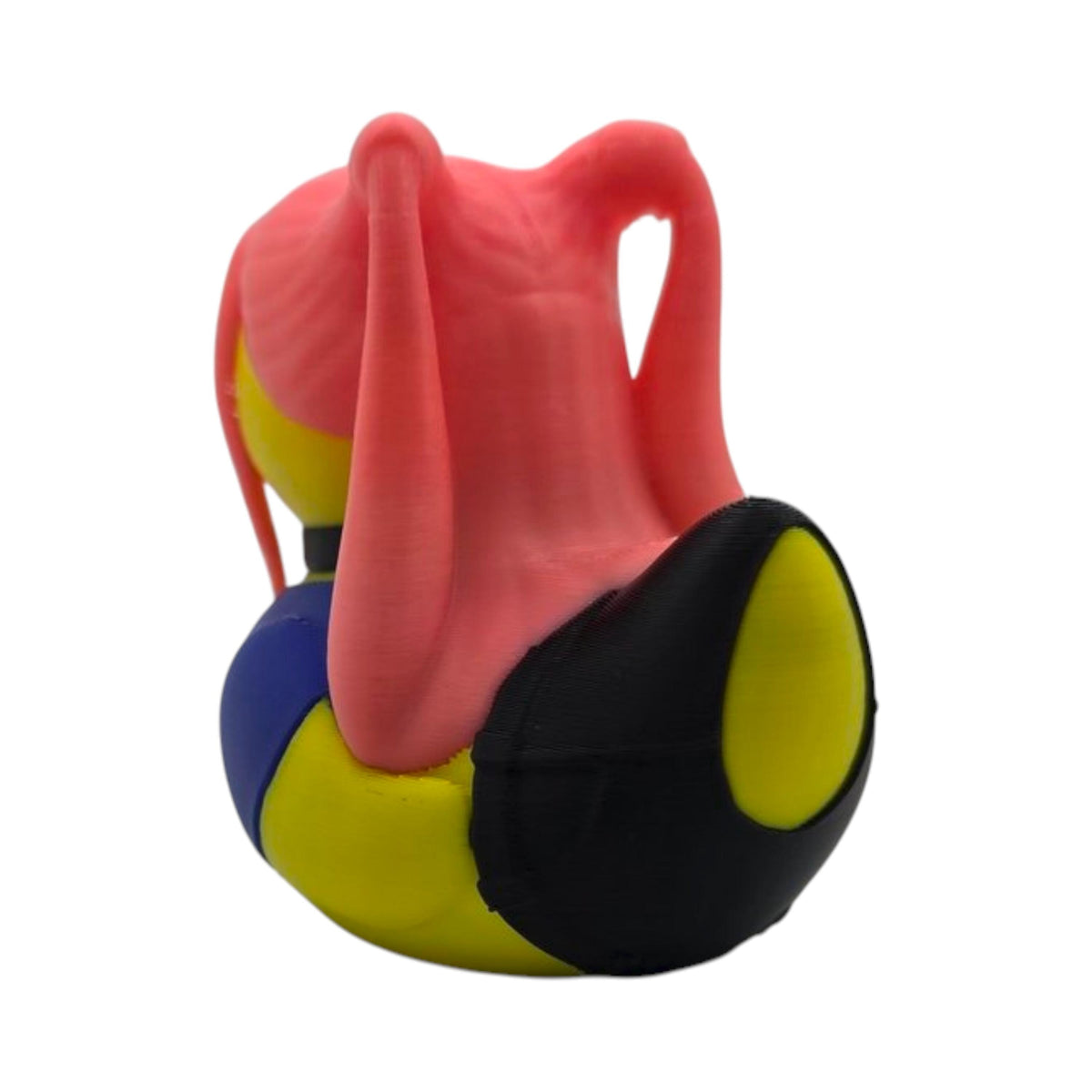 Bathroom Display Novelty Rubber Duck Pink Hair Punk Character Racing Stripe Design 3D Printed Collectible Toy Jeep Ducking