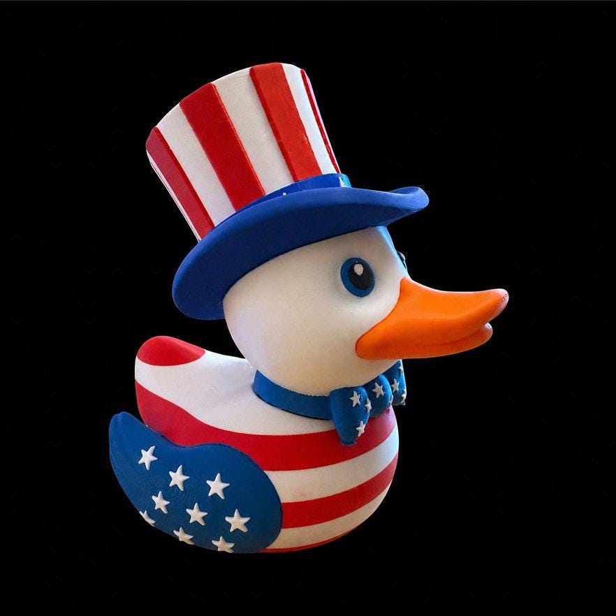 Uncle Sam Duck Patriotic Ducking America Display USA Decoration Adorable 4th July Decor