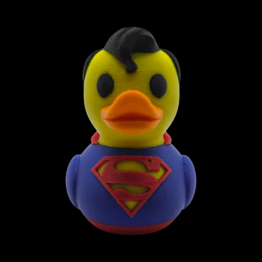 Superman Duck Figurine Collectible Toy Display Superhero Fan Memorabilia Comic Hero Miniature Statue Premium Printed