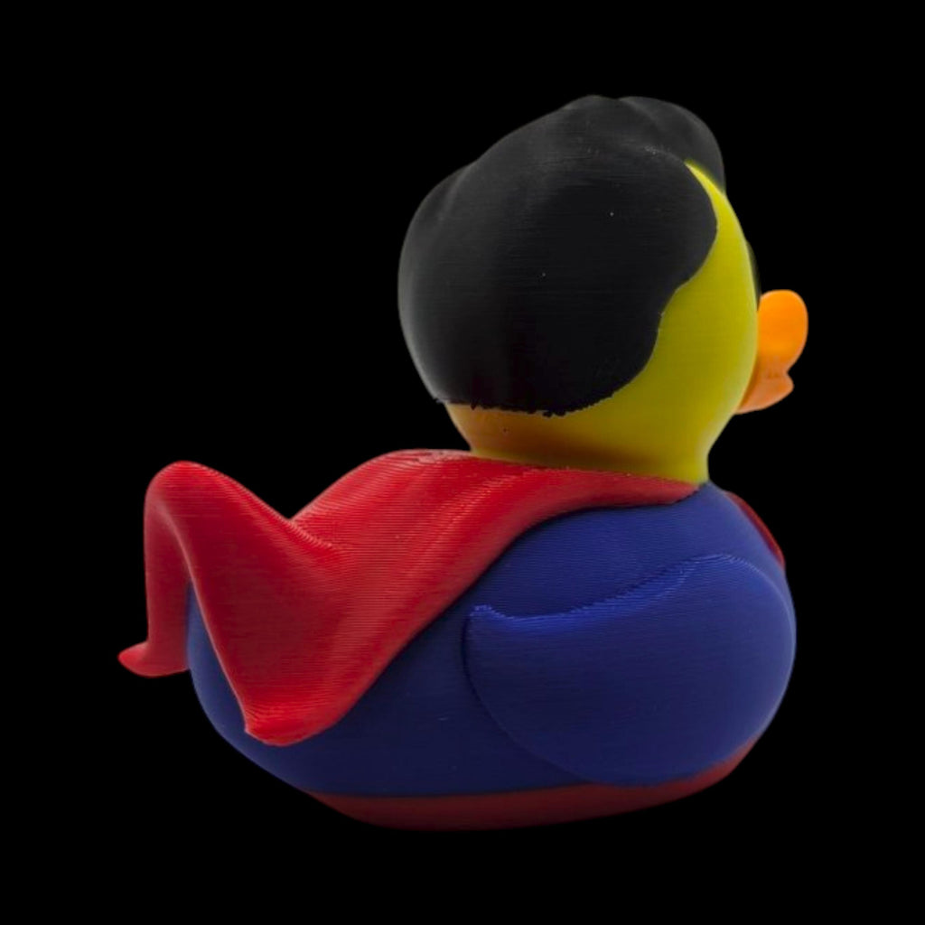 superman duck figurine, figurine collectible toy, toy desk display, display superhero fan, fan gift office statue comic