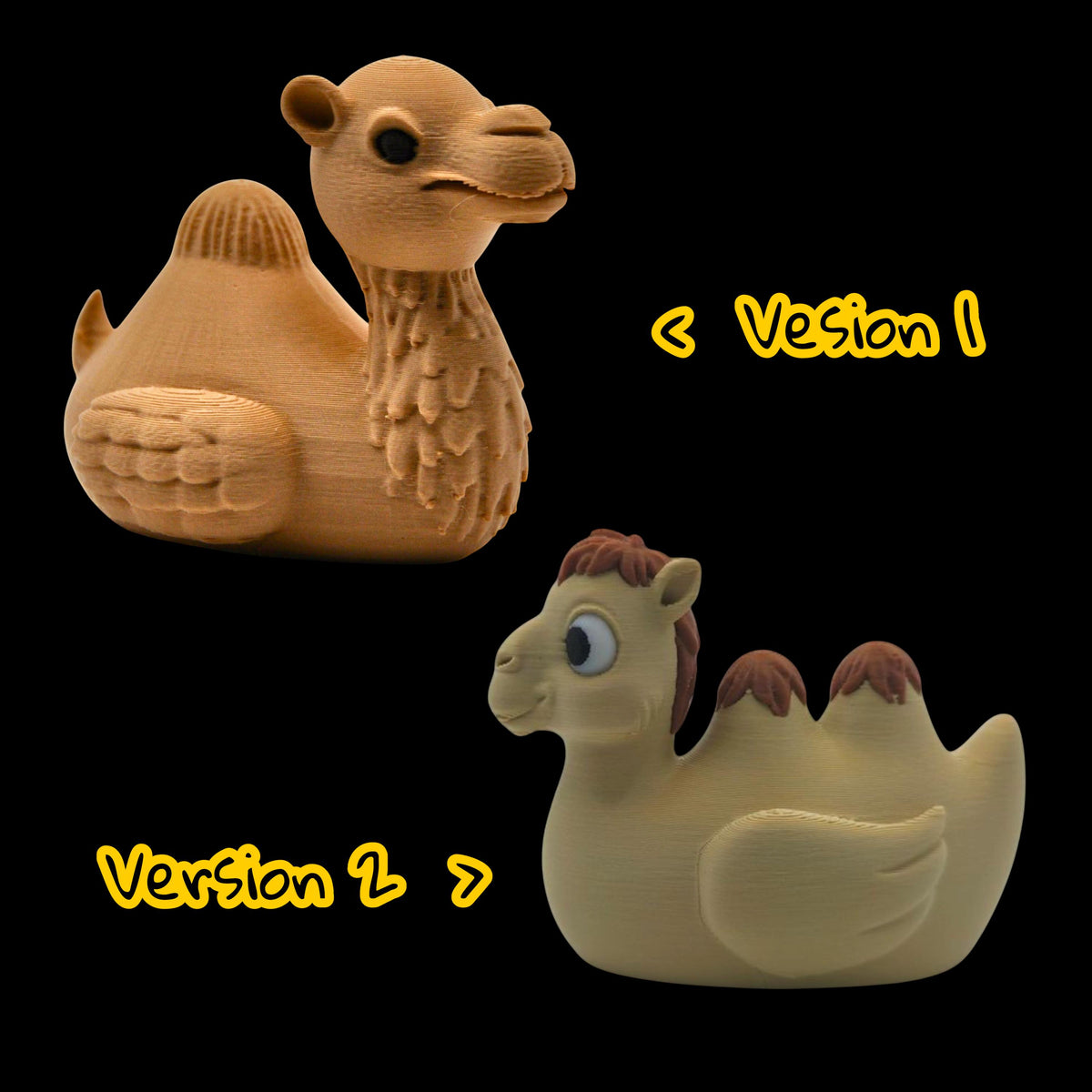 2 Different Camel Duck Figurine Tan & Brown Desert Theme Collection