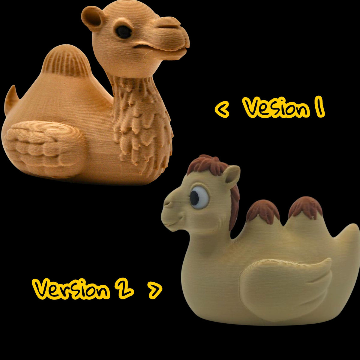 2 Different Camel Duck Figurine Tan & Brown Desert Theme Collection