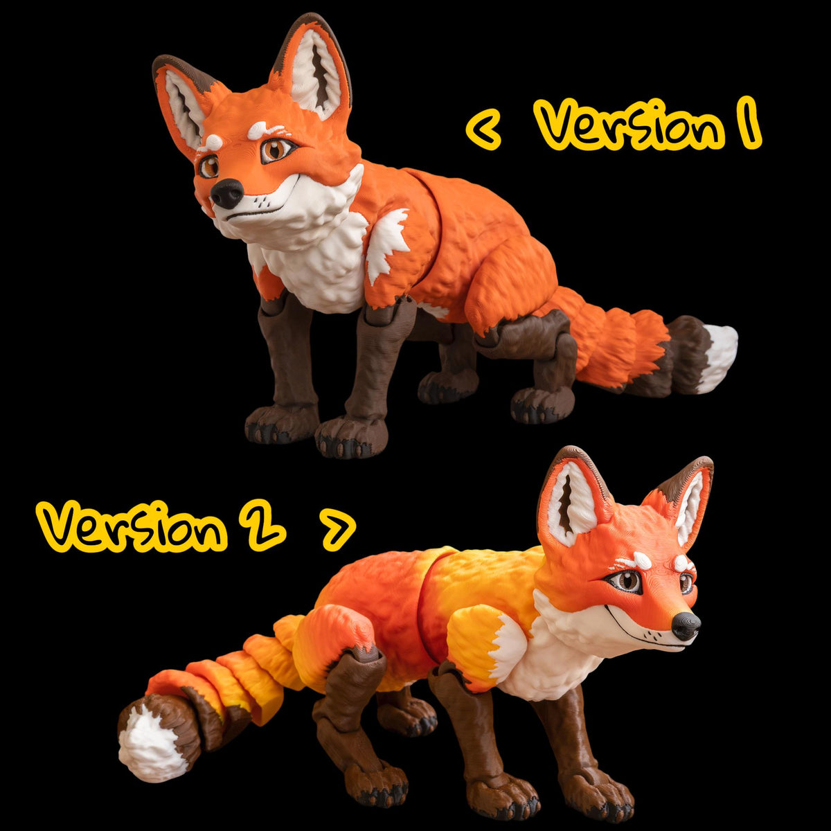 Articulated Fox Figurine Desk Toy Office Accessory Woodland Animal Display Poseable Flexible Segments Jointed Body