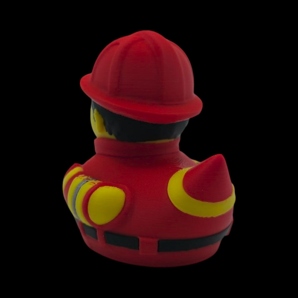 Jeep Ducking Gift Firefighter Rubber Duck Figurine Fire Helmet Turnout Gear Dashboard Decoration Collectible 3D Printed PLA