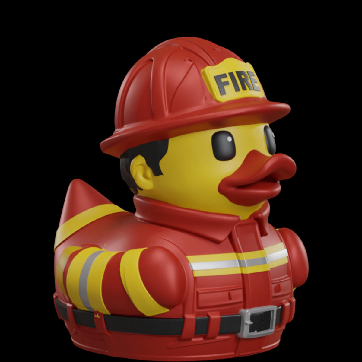 Firefighter Rubber Duck Figurine Yellow Fire Helmet Dashboard Decoration Premium 3D Printed PLA Collectible