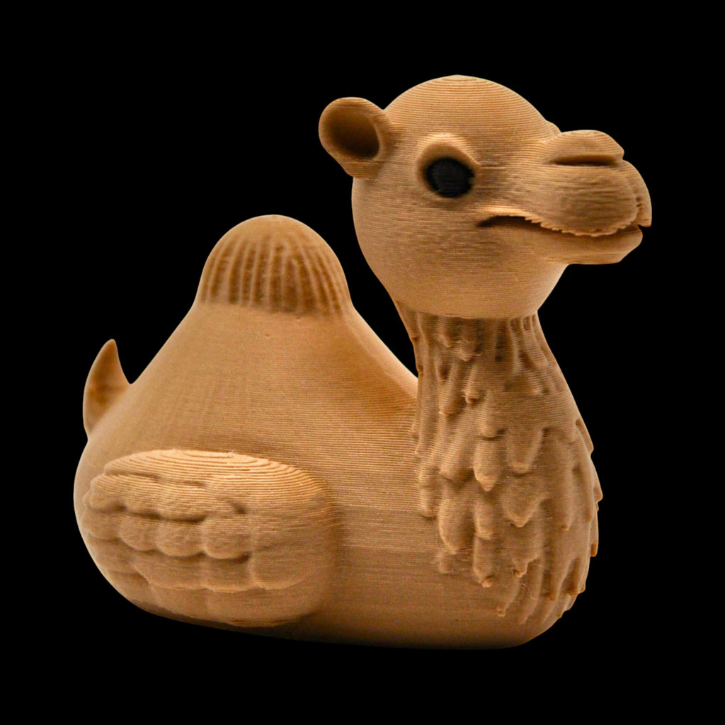 Desert Animal Collection Camel Figurine Display Nursery Room Decor Baby Gift Item Premium Quality Construction Beige Plastic Material Smiling Design Details Educational Toy Piece Perfect Room Accent Spring Summer Art Display Carnival Cruise Duck