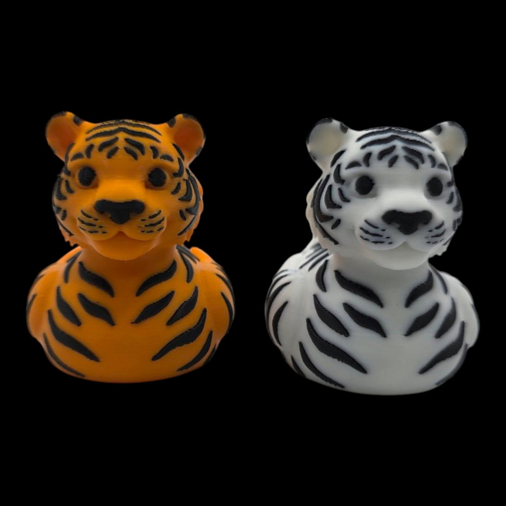 Bengal Tiger Duck White & Orange Zoo Theme Party Favor Kids Bathroom Shelf Accent Jungle Nursery