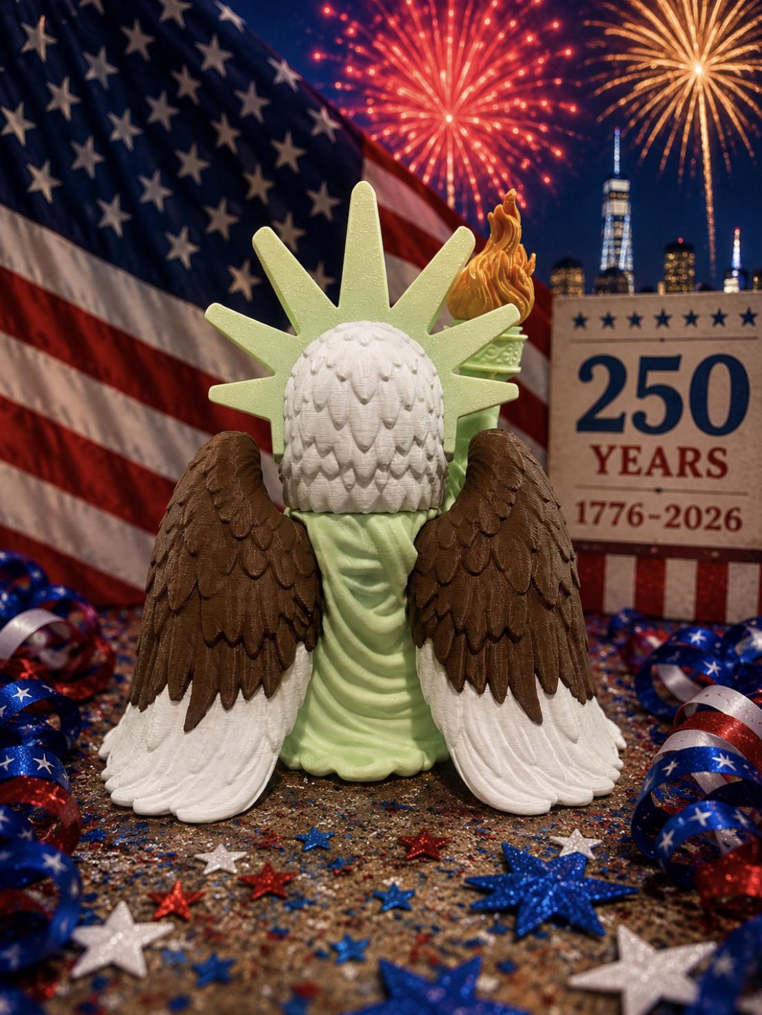 Eagle Statue of Liberty Figurine: 250th Anniversary Limited Edition Desk Pal Interdependence Day