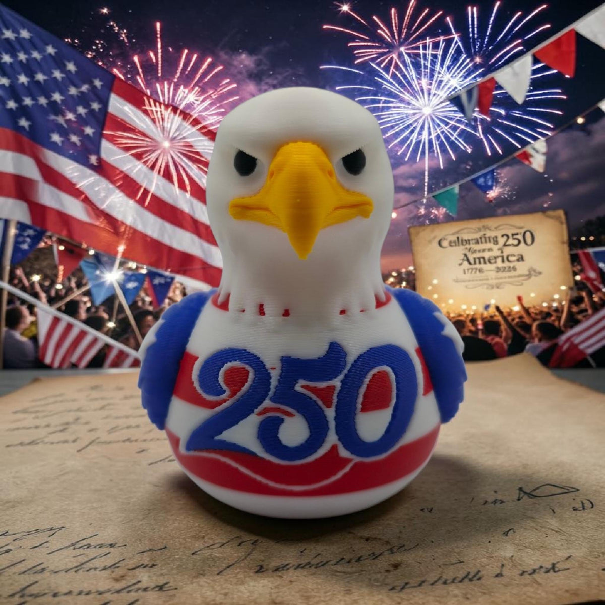 Patriotic Duck 250th Anniversary Celebration Jeep Ducking Cruise Line Collectible 4th Of July