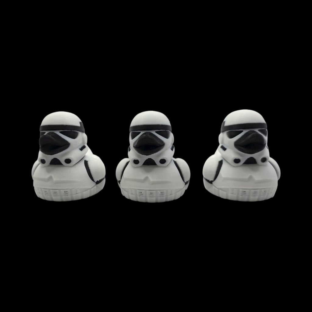 Stormtrooper Character Design Star Wars Collectible Rubber Duck 3D Printed Premium PLA Material White Helmet Black Accents