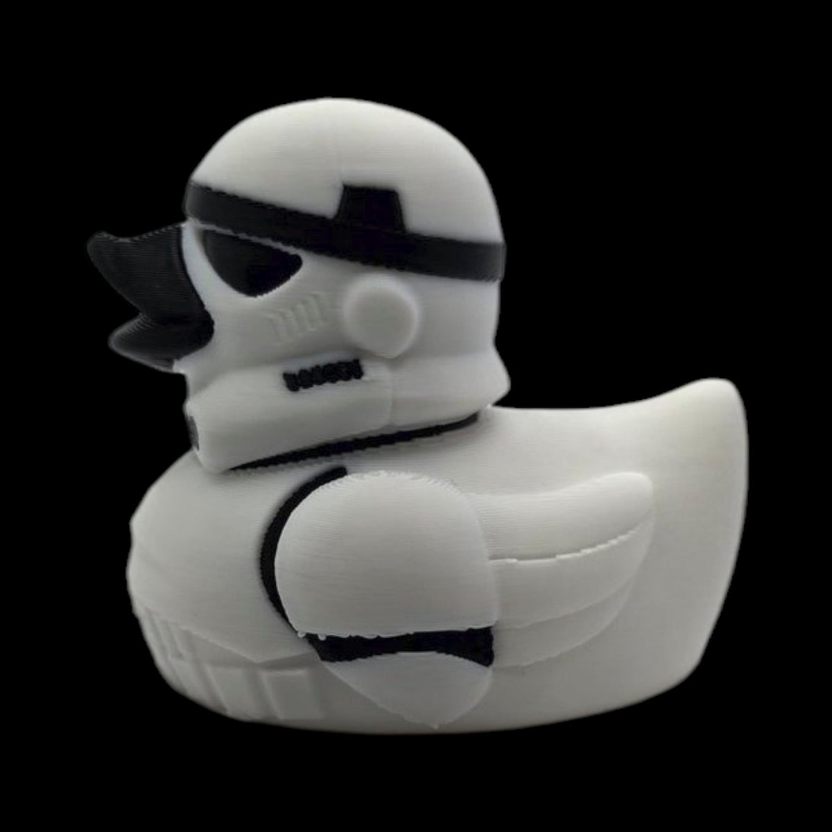 Star Wars Collectible Rubber Duck Stormtrooper Design White Helmet Black Accents 3DPrinted Premium PLA Material Smooth Finish