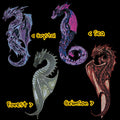 Wyvern Dragon Bookmarkes Set #1 Crystal, # 2 Sea, #3 Crimson and #4 Forest
