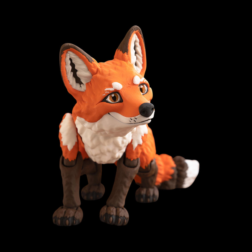 Articulated Red Fox Figurine Desk Toy Office Accessory Woodland Animal Fidget Sculpture Poseable Model Flexible