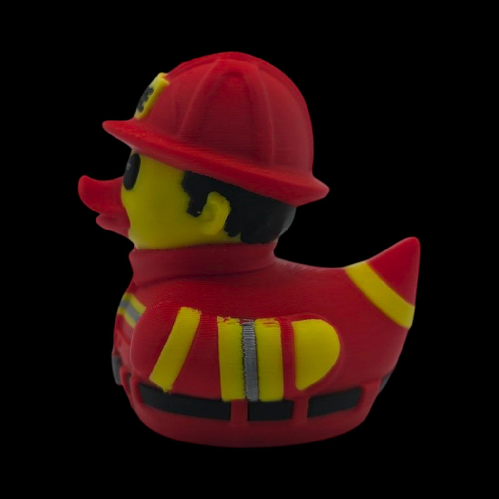 Fireman Desk Collectible Rubber Duck Firefighter Turnout Gear 3D Printed PLA Figurine Dashboard Decoration