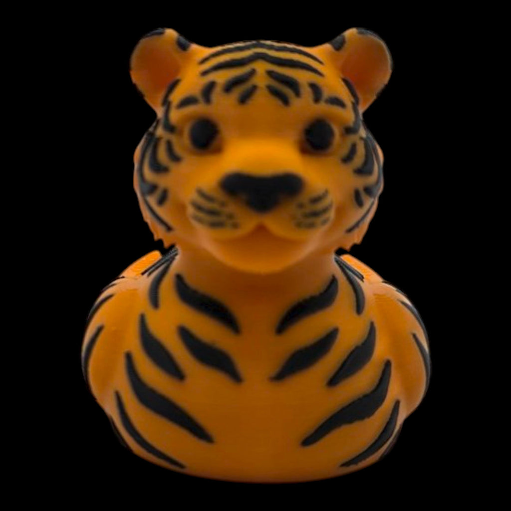 Bengal Tiger Duck White & Orange Zoo Theme Party Favor Kids Bathroom Shelf Accent Jungle Nursery