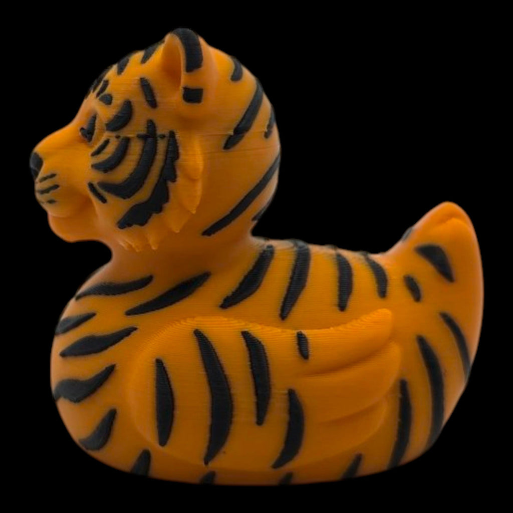 Bengal Tiger Duck White & Orange Zoo Theme Party Favor Kids Bathroom Shelf Accent Jungle Nursery