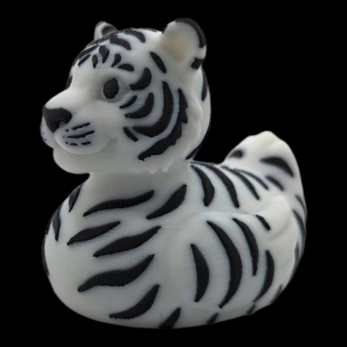 Bengal Tiger Duck White & Orange Zoo Theme Party Favor Kids Bathroom Shelf Accent Jungle Nursery
