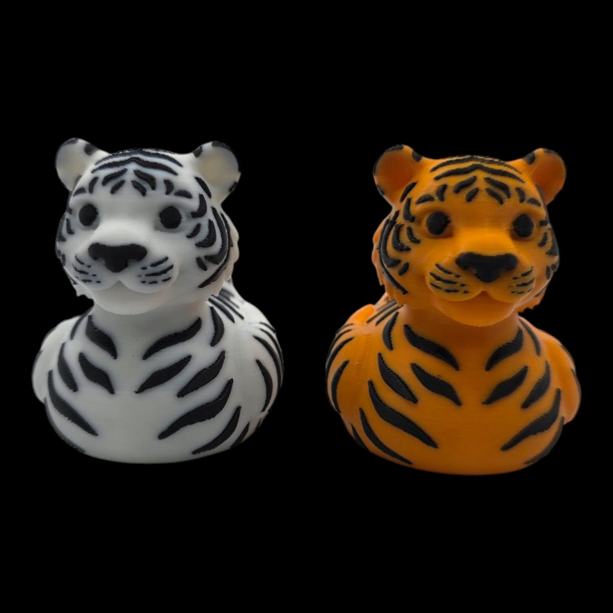 Bengal Tiger Duck White & Orange Zoo Theme Party Favor Kids Bathroom Shelf Accent Jungle Nursery