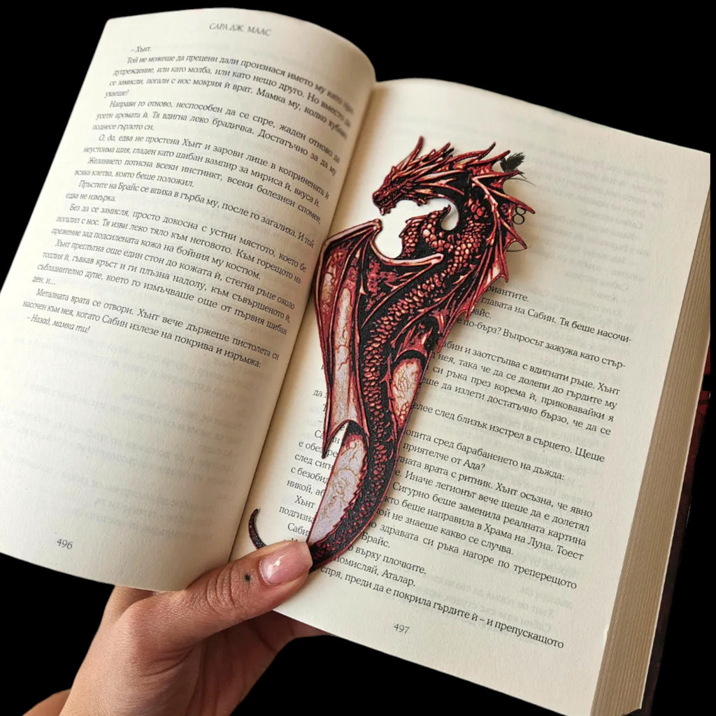 Wyvern Dragon Bookmarkes Set #1 Crystal, # 2 Sea, #3 Crimson and #4 Forest