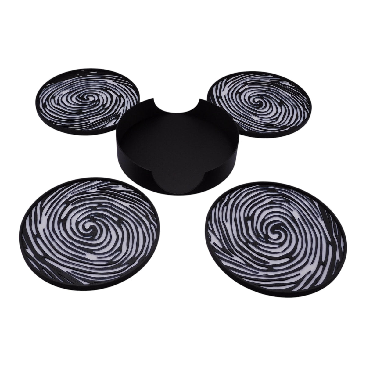 Fingerprint Coaster, Officer Desk Decor, Academy Graduation Present, Black White Forensic Artwork