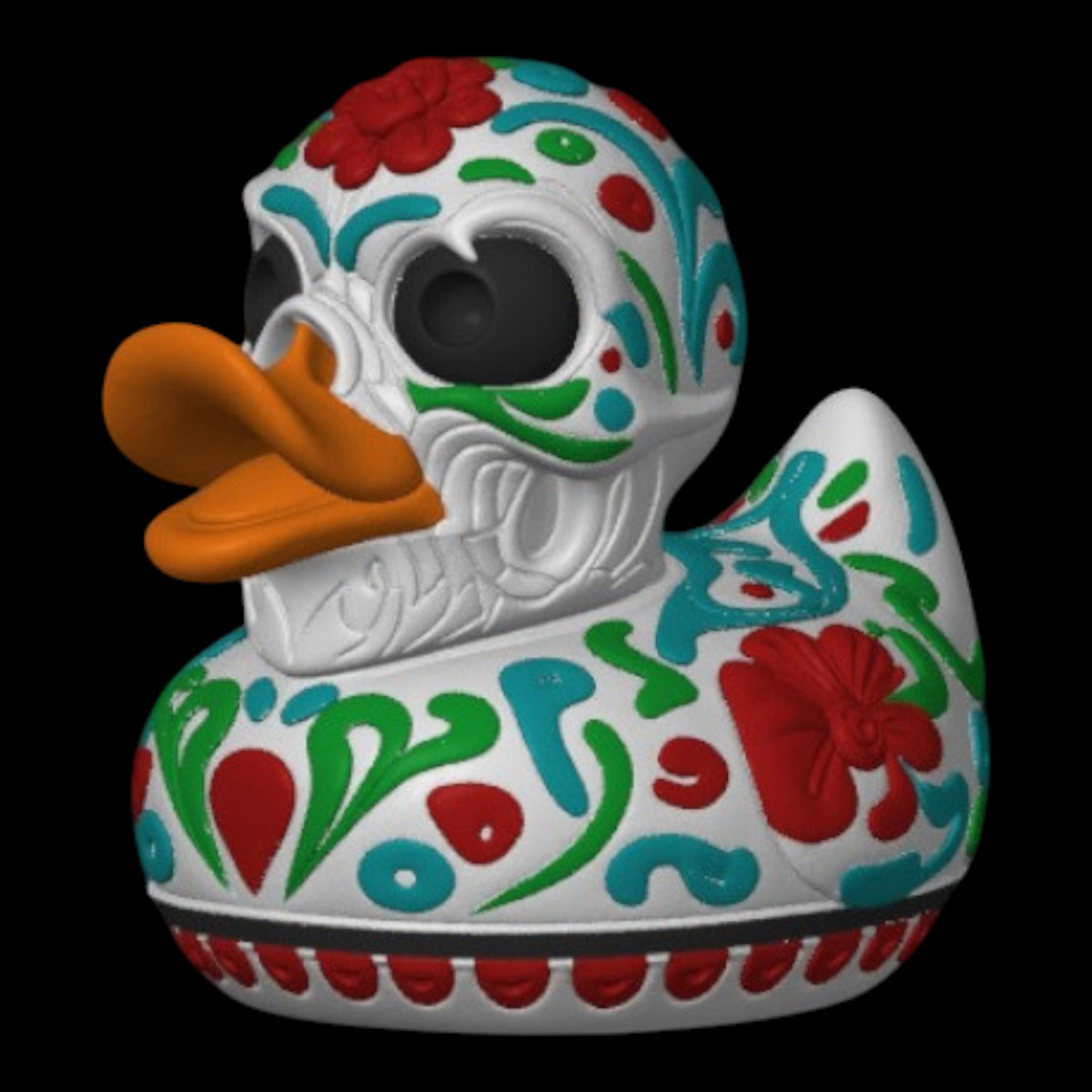 Sugar Skull Duck Multicolor Shelf Ornament Mexican Art Cultural Day Of Dead Car Dash