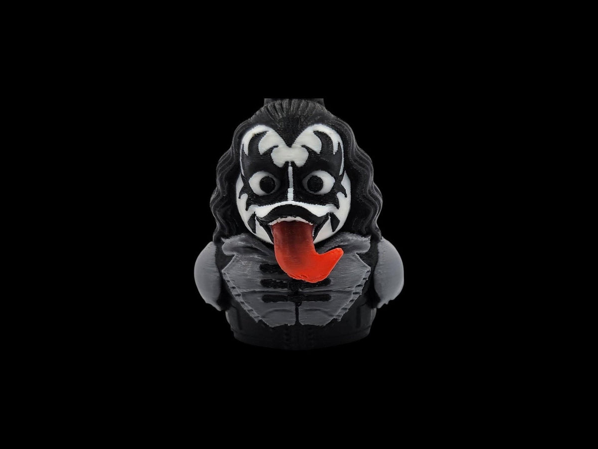 Kiss Duck Figurine, 3D Printed Collectible with Iconic Rock Star Design - JM Designs