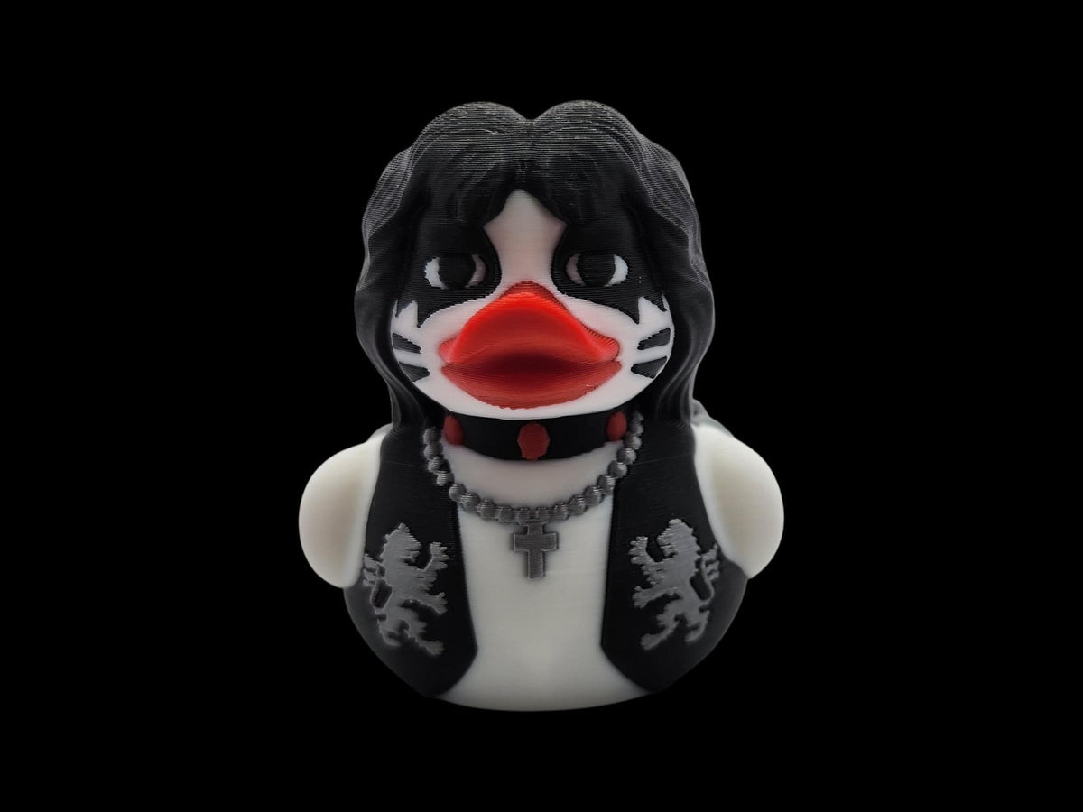 Kiss Inspired Duck Ace Fehley Figurine Display Item For Collector Band Decoration Black White Rock Statue Shelf - JM Designs