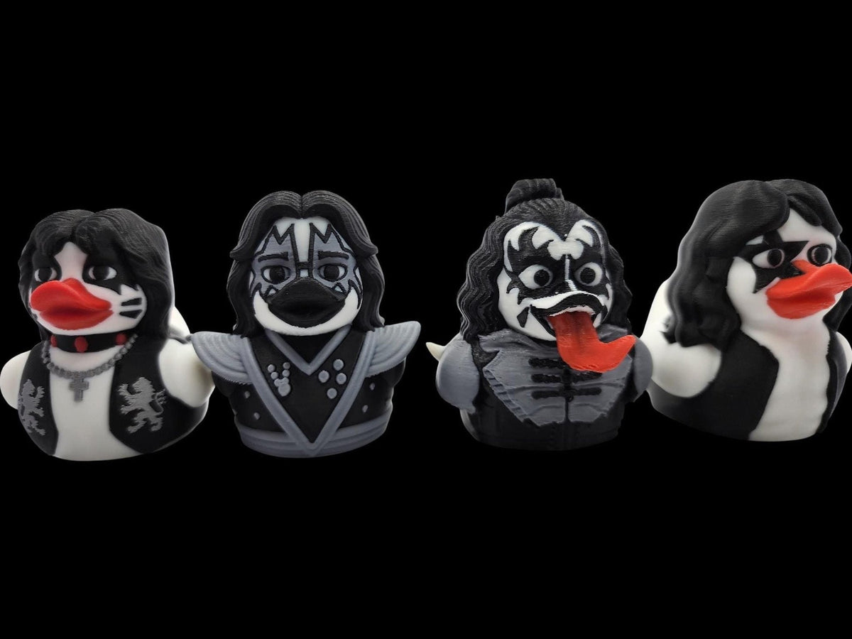 Kiss Inspired Duck Figurine, 3D Printed Music Memorabilia for Collectors - JM Designs