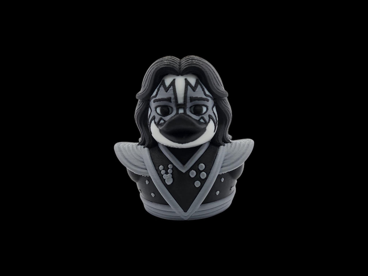 Kiss Inspired Duck Figurine Display Item For Collector Band Decoration Desk Accessory Black White Rock Statue Shelf