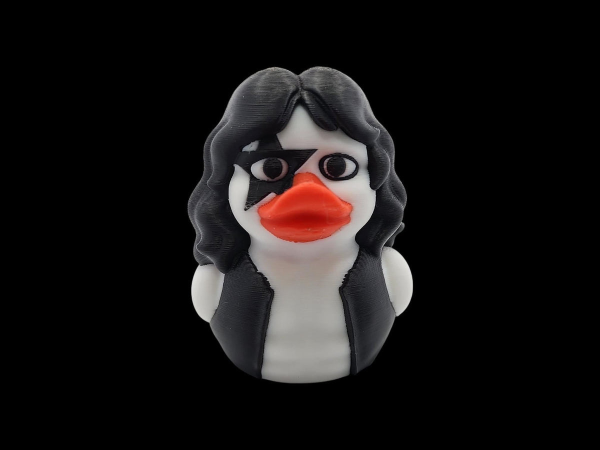 Kiss Inspired Duck Figurine Display Item For Collector Band Decoration Desk Accessory Black White Rock Statue Shelf