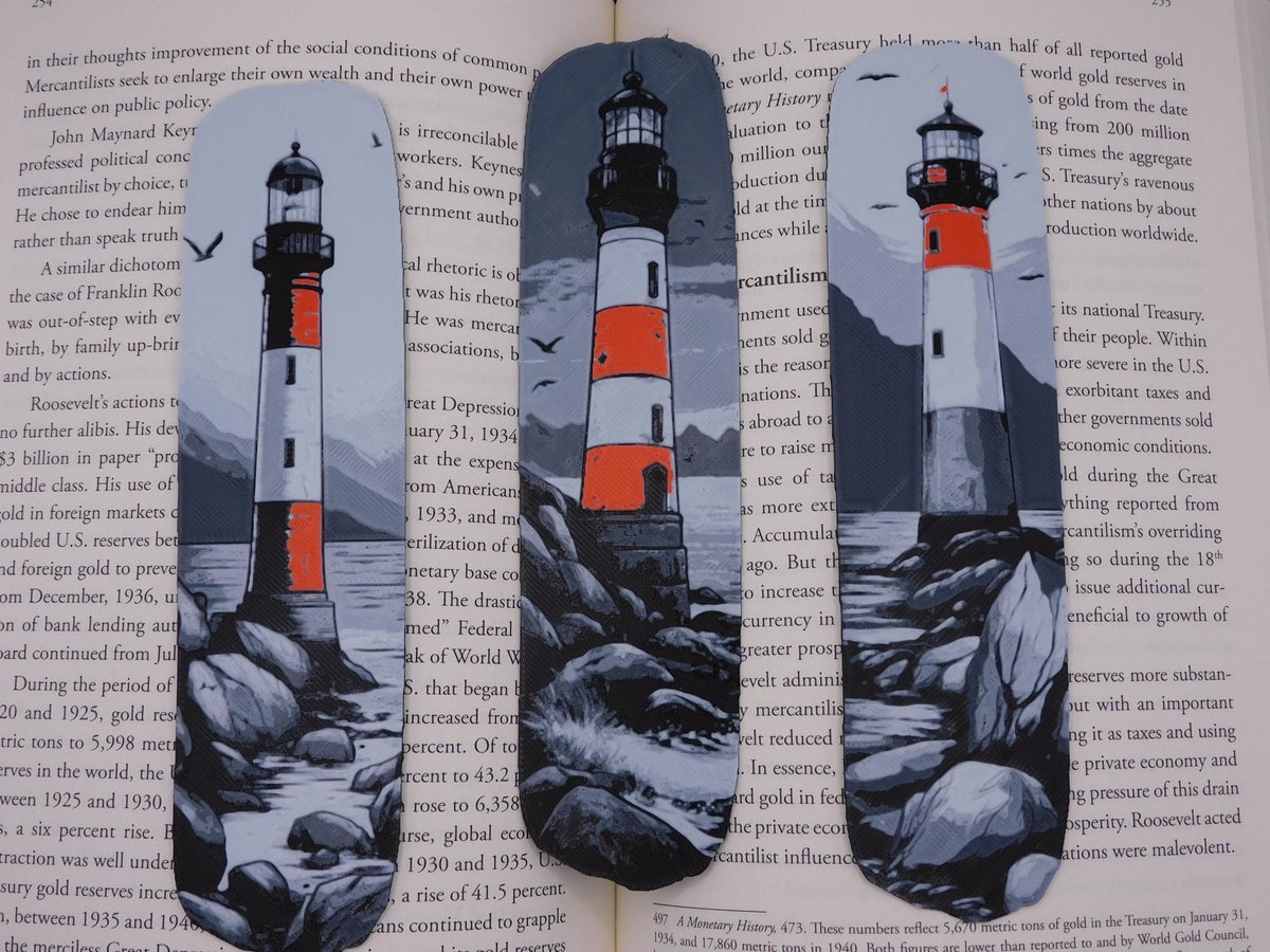 Lighthouse Bookmarks: Coastal Nautical Set, 3D Printed - JM Designs