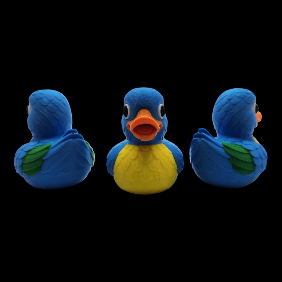 Macaw Duck Figurine, Colorful 3D Printed Tropical Bird Collectible - JM Designs