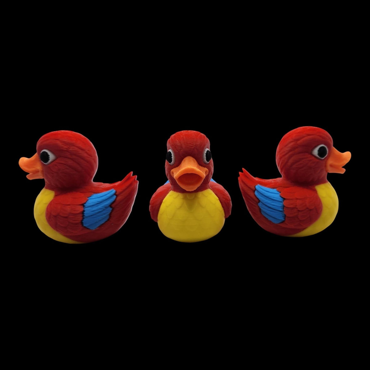 Macaw Duck Figurine, Colorful 3D Printed Tropical Bird Collectible - JM Designs