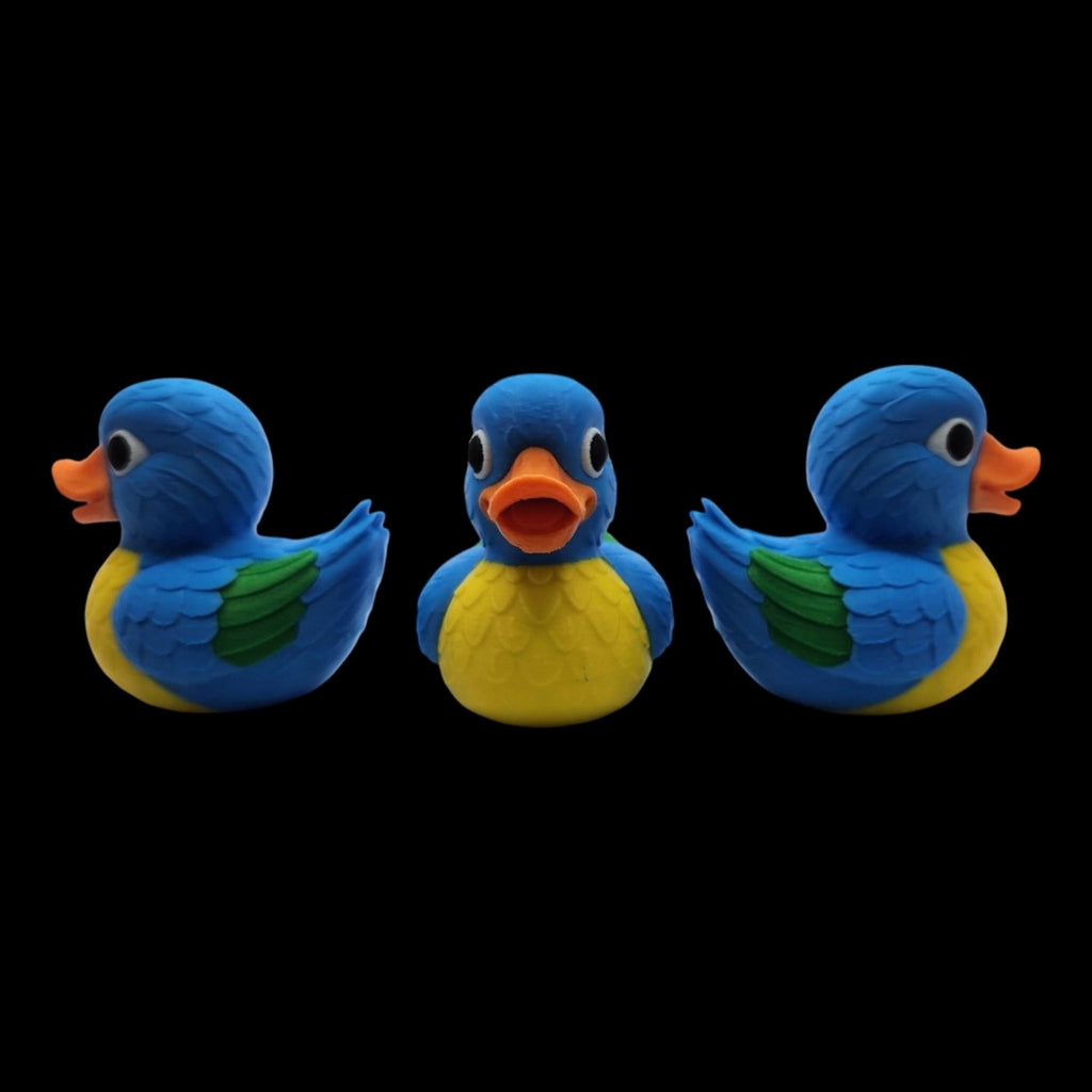 Macaw Duck Figurine, Colorful 3D Printed Tropical Bird Collectible - JM Designs