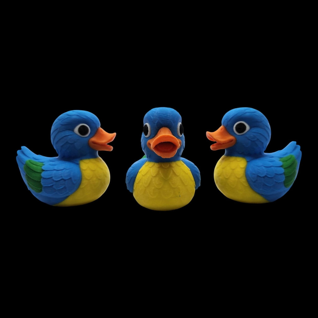 Macaw Duck Figurine, Colorful 3D Printed Tropical Bird Collectible - JM Designs