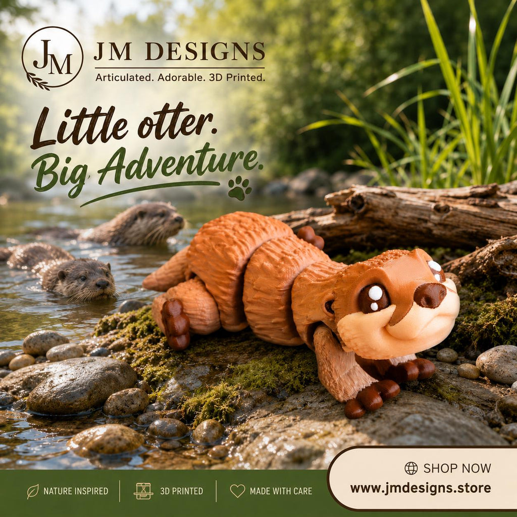 Mini River Otter Figurine Desk Decoration Animal Toy Articulated Model a Wildlife Small Statue Movable Flexible Sensory