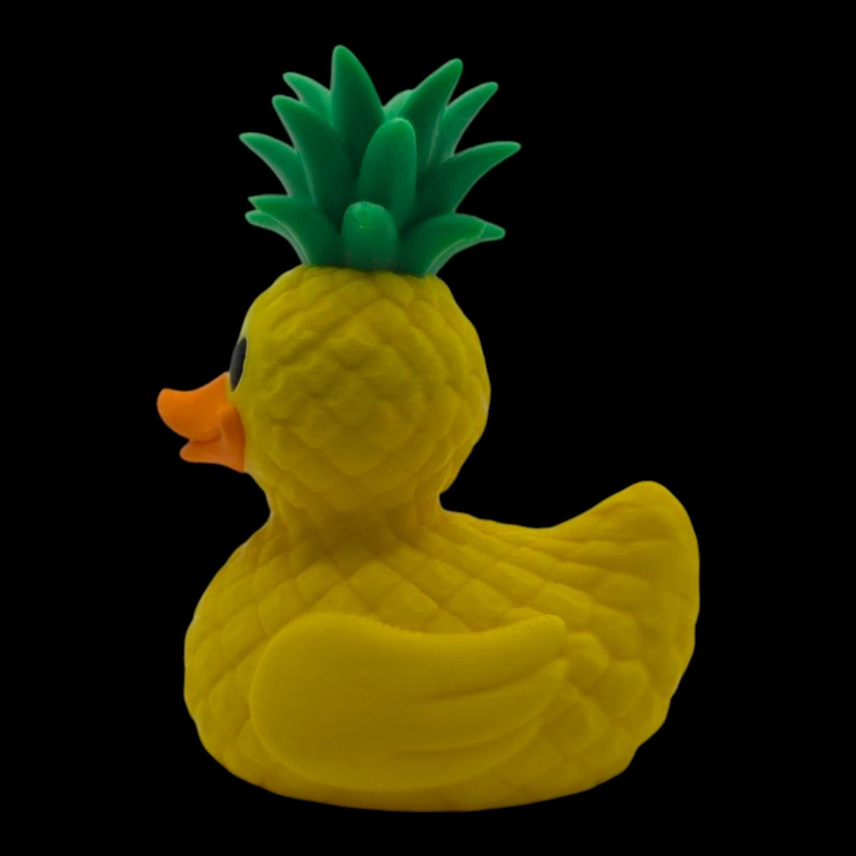 Pineapple Duck Figurine, Tropical Desk Mascot with Fun Beach Vibes - JM Designs