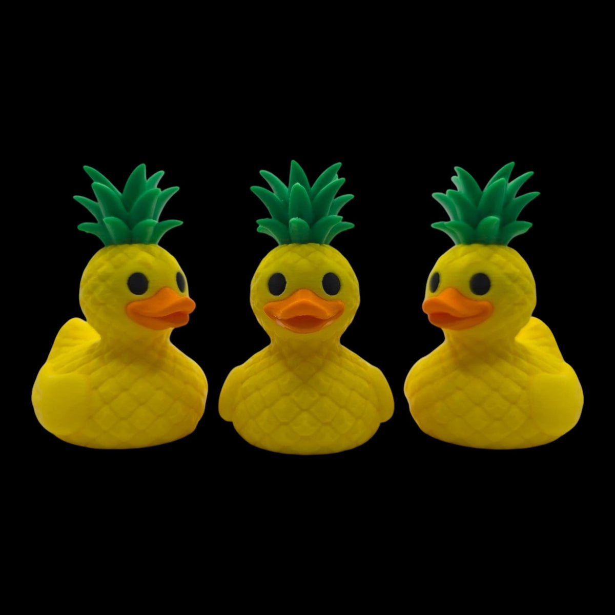 Pineapple Duck Figurine, Tropical Desk Mascot with Fun Beach Vibes - JM Designs