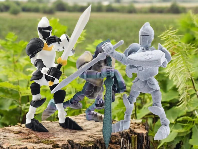 Posable Knight Action Figure: 3D Printed Medieval Figurine - JM Designs