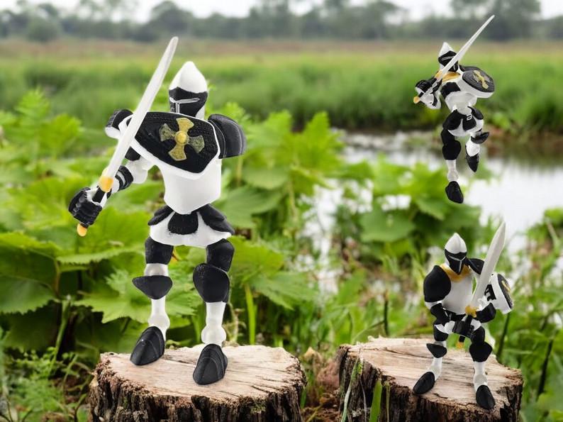 Posable Knight Action Figure: 3D Printed Medieval Figurine - JM Designs