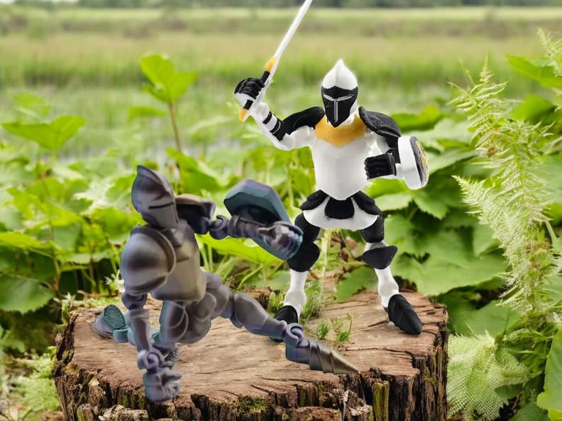 Posable Knight Action Figure: 3D Printed Medieval Figurine - JM Designs