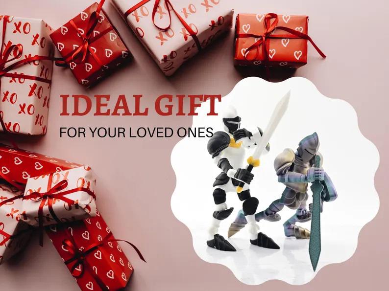 Posable Knight Action Figure: 3D Printed Medieval Figurine - JM Designs