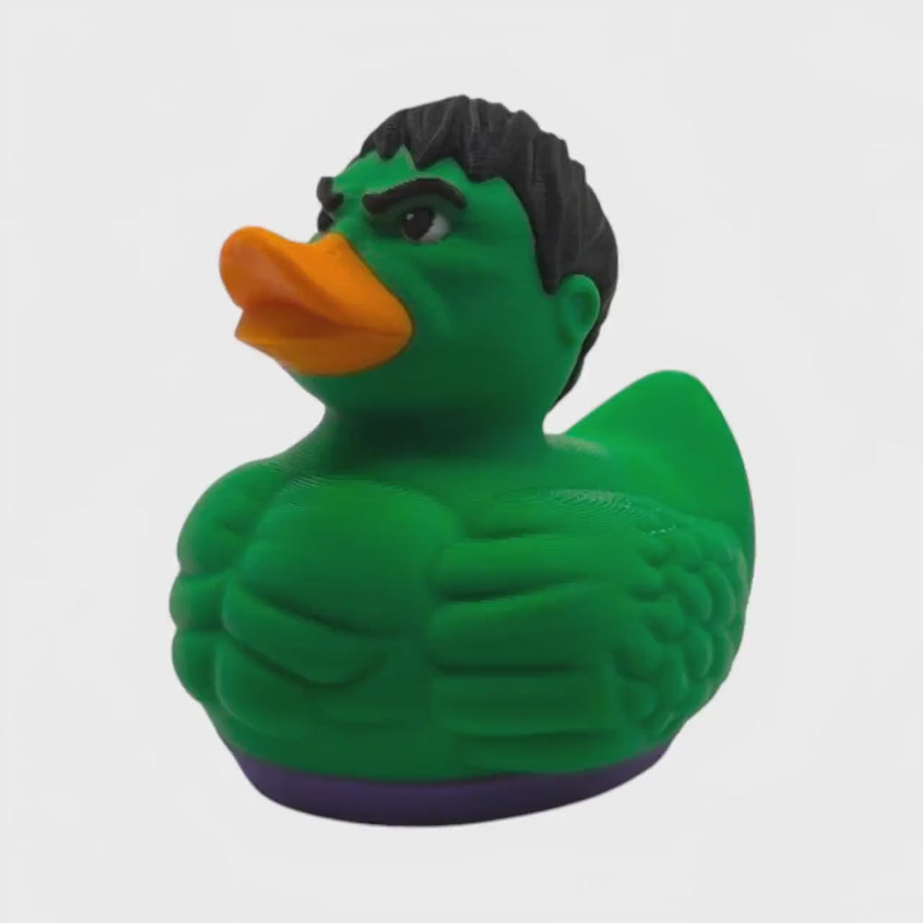 Hulk Inspired Duck Figurine, 3D Printed Superhero Collectible for Jeep Dashboard