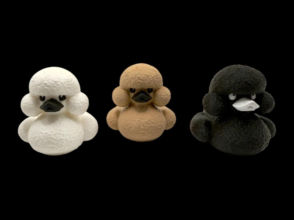 Quirky Office Decor: Poodle Duck 3D Printed Figurine for Desk - JM Designs