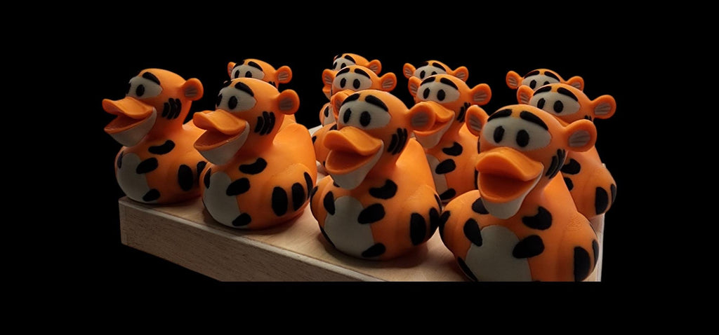 Tigger-inspired 3D printed orange striped duck figurine - view 8