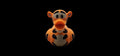 Tigger-inspired 3D printed orange striped duck figurine - view 1